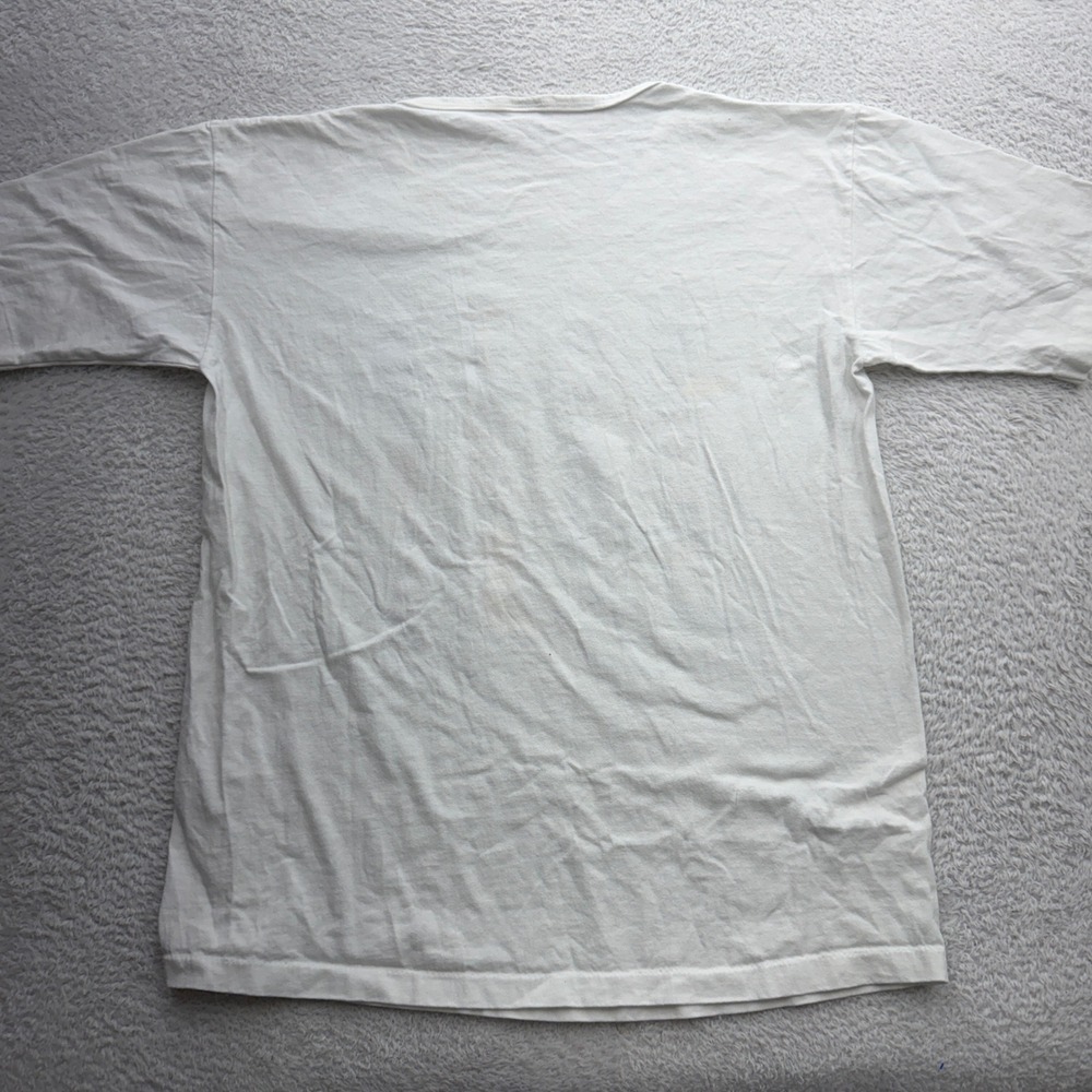 Vintage Anvil Cowboy Boots Graphic T-Shirt White L Made in USA 90s Scoop Neck - Picture 6 of 7